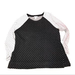 Coldwater Creek gray & black dotted sweatshirt 2X